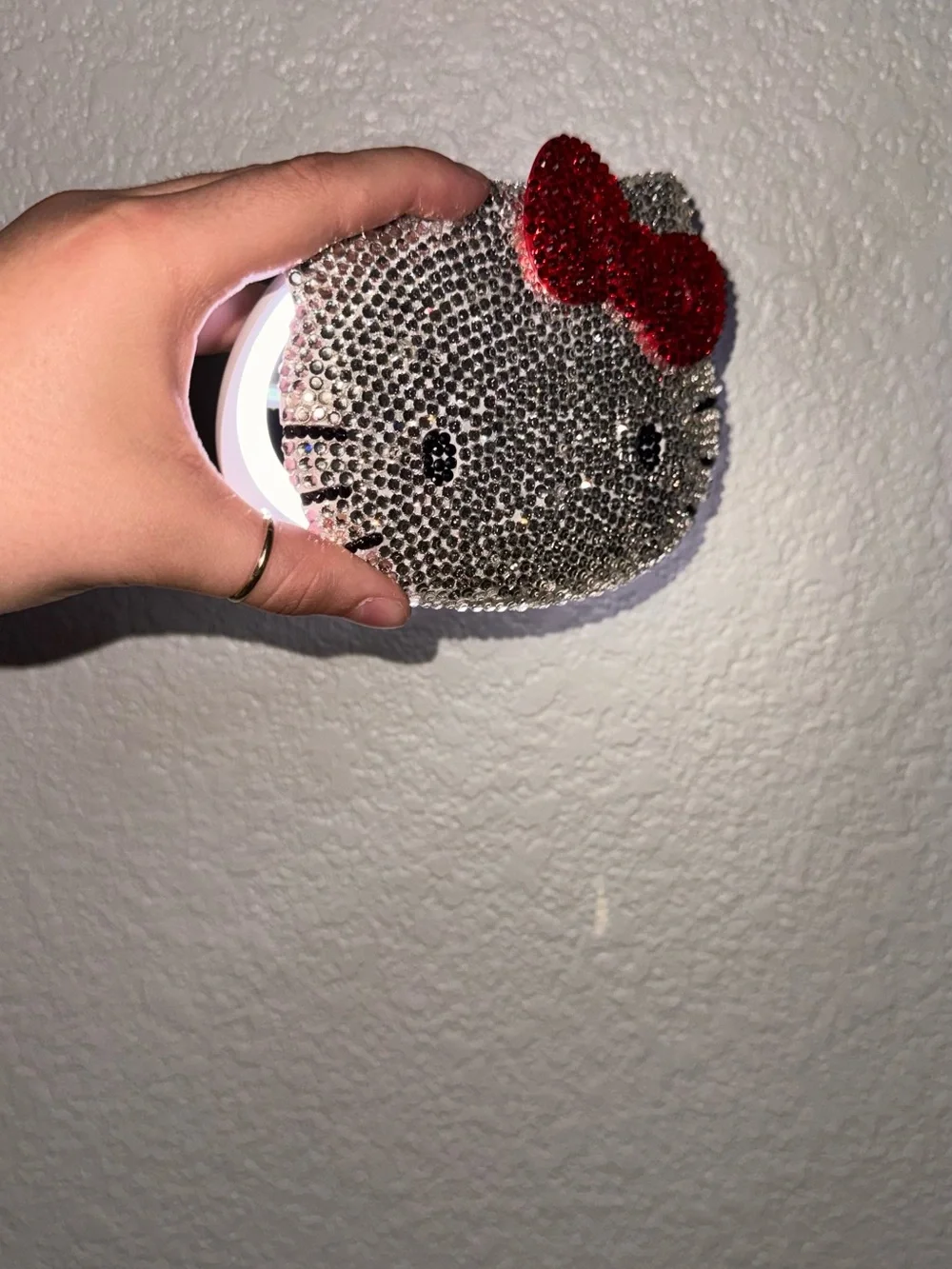 Custom Hand-Bedazzled Hello Kitty Impressions Mirror – Glass Rhinestones